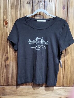 Altar'd State Black London Baby Tee Size 3x NWT